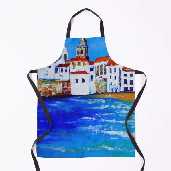 Item preview, oil painting on canvas.the town near the sea designed and sold by bvdesignart.