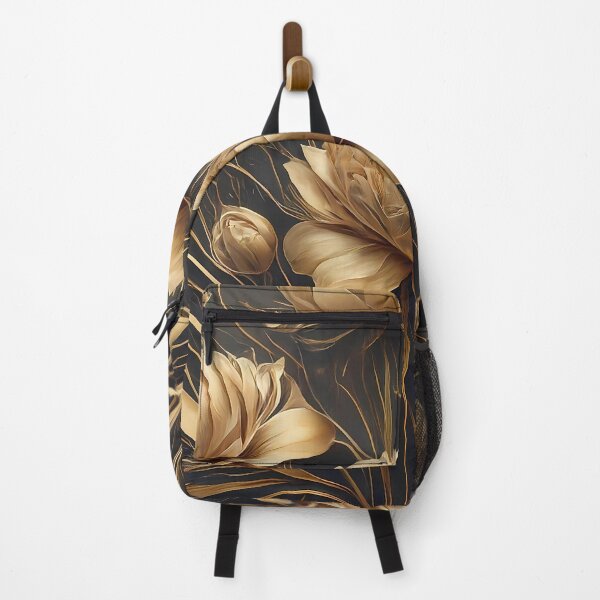 Item preview, Luxury gold floral background . Golden gradient Roses and peonies flower line art wallpaper design designed and sold by bvdesignart.