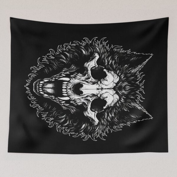 Item preview, Monochromatic Wolf Skull Halloween designed and sold by TomFrontierArt.
