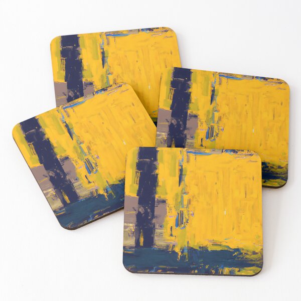 Item preview, Cross hatching strokes, artwork, oil painting on canvas. Yellow acrylic art, artistic texture. Abstract grungy background, light hand painted cover, backdrop, brown and dark blue paint pattern designed and sold by bvdesignart.