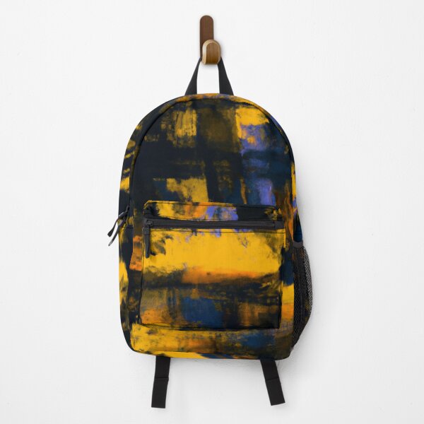 Item preview, Cross hatching strokes, artwork, oil painting on canvas. Yellow acrylic art, artistic texture. Abstract grungy background, light hand painted cover, backdrop, brown and dark blue paint pattern designed and sold by bvdesignart.
