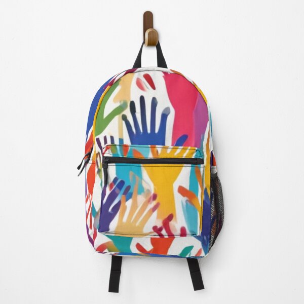Item preview, Colorful diverse people hand abstract art seamless pattern. Multi-ethnic community raised hands, cultural diversity group crowd background designed and sold by bvdesignart.