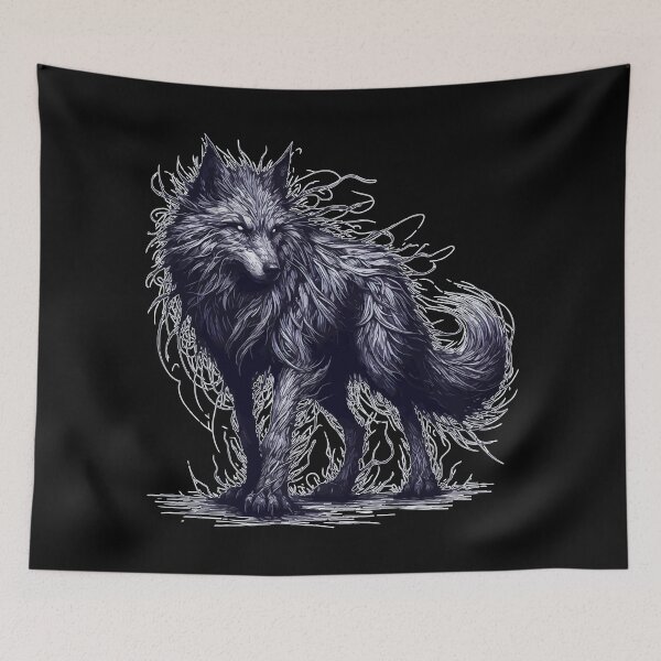 Item preview, Monochromatic Goth Wolf Spooky designed and sold by TomFrontierArt.
