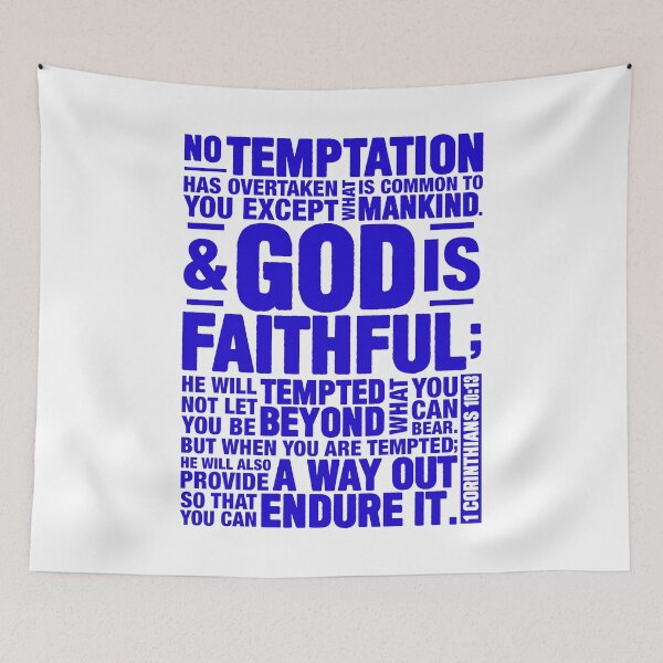 Item preview, 1 Corinthians 10:13 God Is Faithful He Will Not Let You Be Tempted Beyond What You Can Bear designed and sold by plushism.