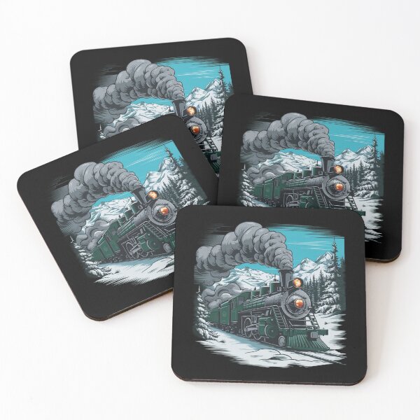 Item preview, Vintage Locomotive in Snowy Mountains designed and sold by MyNiceDesigns.