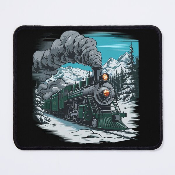 Item preview, Vintage Locomotive in Snowy Mountains designed and sold by MyNiceDesigns.