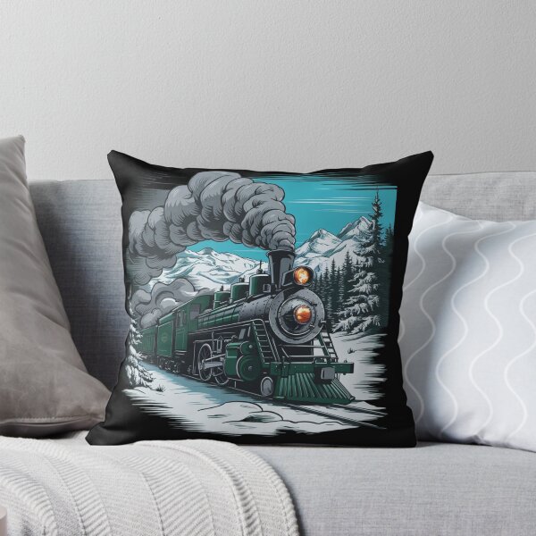 Item preview, Vintage Locomotive in Snowy Mountains designed and sold by MyNiceDesigns.