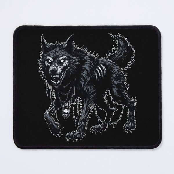 Item preview, Monochromatic Creepy Goth Wolf designed and sold by TomFrontierArt.