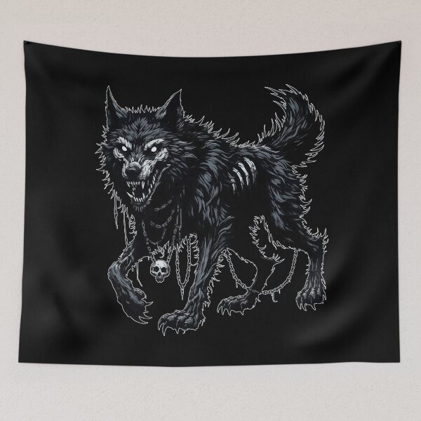 Item preview, Monochromatic Creepy Goth Wolf designed and sold by TomFrontierArt.