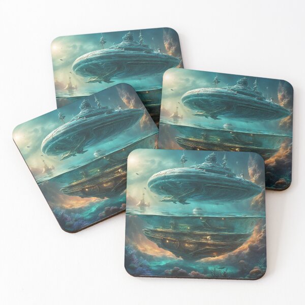 Item preview, Alien Ships in Water designed and sold by PratikG24.