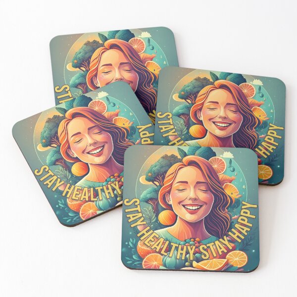 Item preview, Stay Healthy, Stay Happy designed and sold by Black Sands Art.