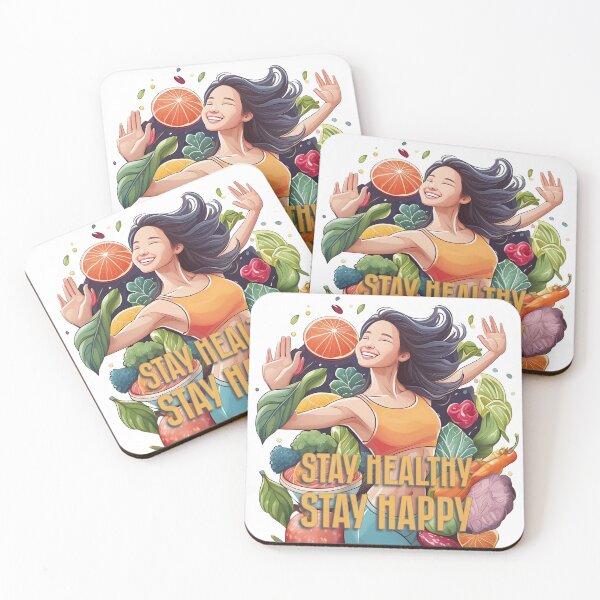 Item preview, Stay Healthy, Stay Happy designed and sold by Black Sands Art.
