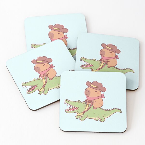 Item preview, Cute Capybara Cowboy Riding A Crocodile Funny designed and sold by rustydoodle.