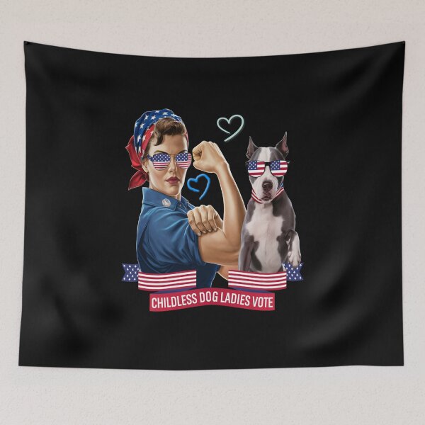 Item preview, Childless Dog Lady Is Voting Kamala Election Usa 2024 designed and sold by skeastore.