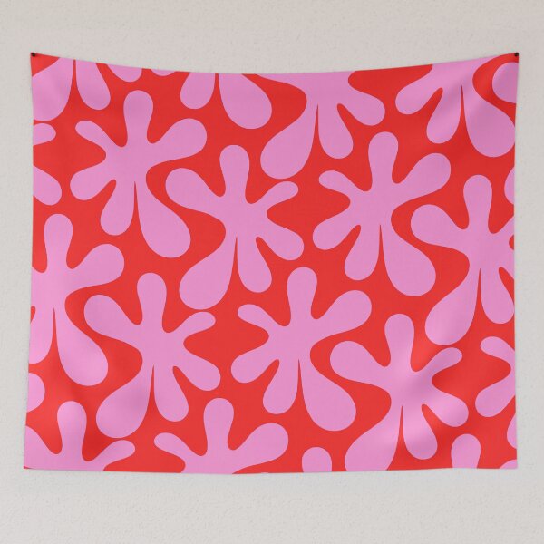 Item preview, Preppy Pink and Red Amoeba Dance Bold Pop Fun Contemporary Pattern designed and sold by kierkegaard.