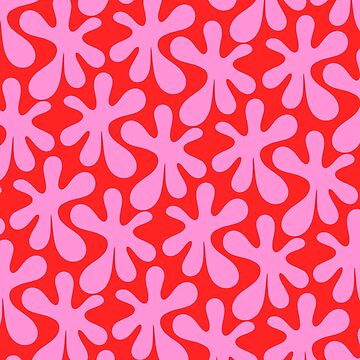 Artwork thumbnail, Preppy Pink and Red Amoeba Dance Bold Pop Fun Contemporary Pattern by kierkegaard