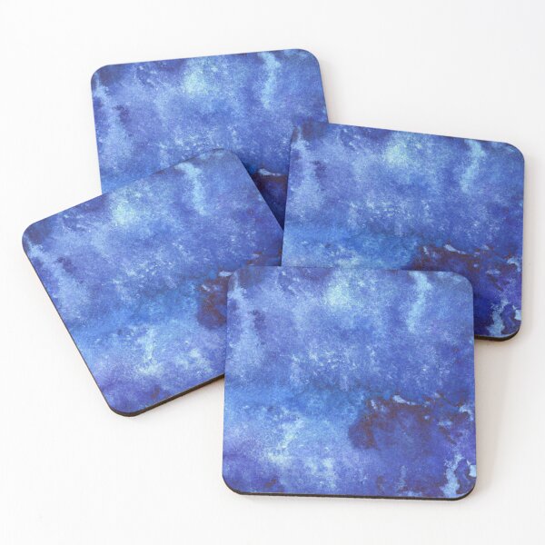 Item preview, Blue watercolor background with blotchiness and paint strokes. Winter frost texture designed and sold by bvdesignart.