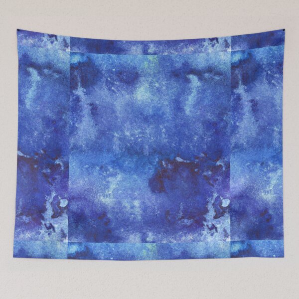 Item preview, Blue watercolor background with blotchiness and paint strokes. Winter frost texture designed and sold by bvdesignart.