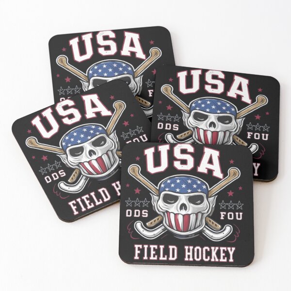 Item preview, USA FIELD HOCKEY PLAYER .. HOCKEY SKULL WITH USA FLAG designed and sold by Obinne.