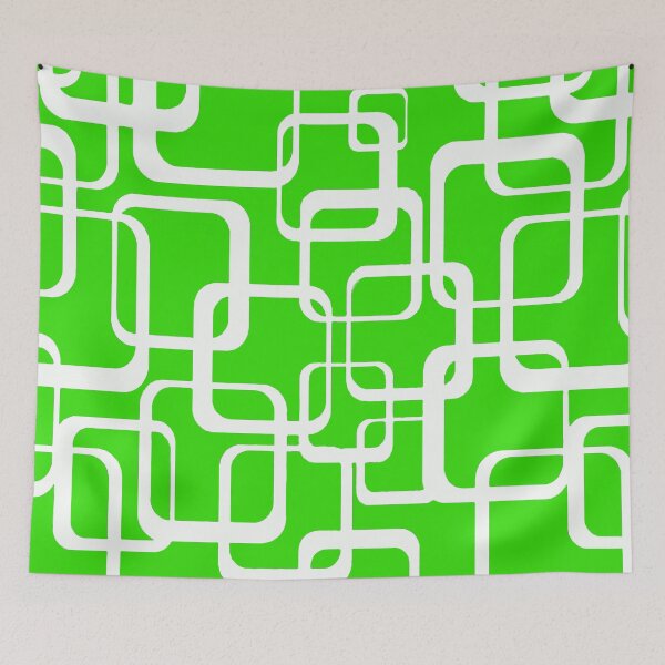 Item preview, Retro MCM Square Motif Vintage Pattern 10 Green designed and sold by taiche.