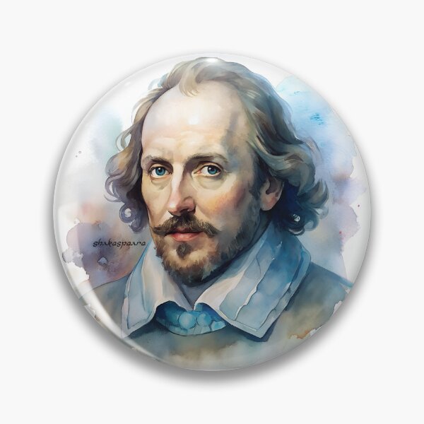 Item preview, William Shakespeare Watercolor Portrait designed and sold by Harmony Journey.