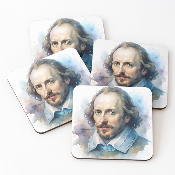 Item preview, William Shakespeare Watercolor Portrait designed and sold by Harmony Journey.