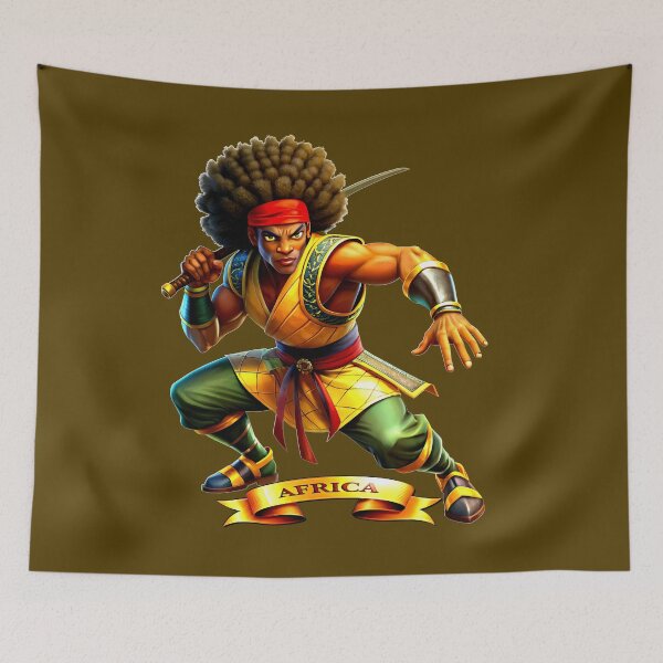 Item preview, African Ninja Warrior with Katana designed and sold by VikArtStudio.