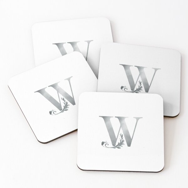 Item preview, Luxury Floral Monogram W: Elegant Grey and Silver Typography designed and sold by Fil4.
