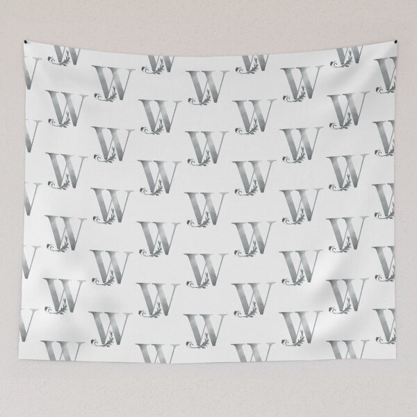 Item preview, Luxury Floral Monogram W: Elegant Grey and Silver Typography designed and sold by Fil4.