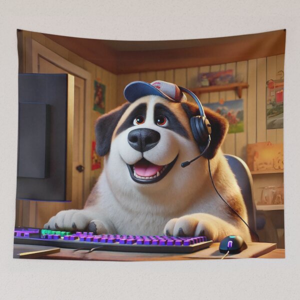 Item preview, Happy Gamer Alabai Dog designed and sold by Sillytoe.