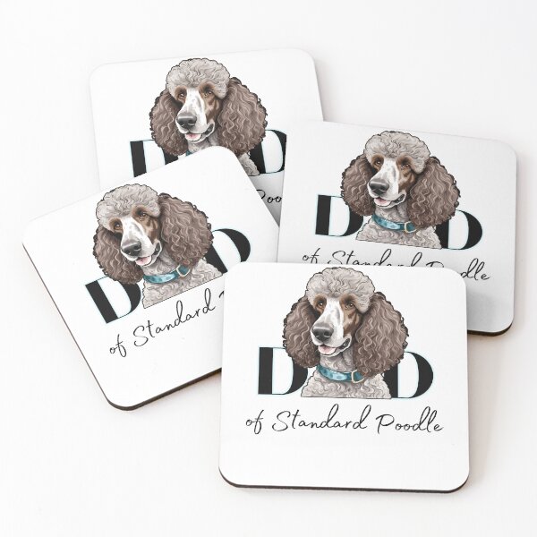 Item preview, Minimalistic aesthetic Dad of white apricot cream beige standard poodle designed and sold by GoodyPaws.