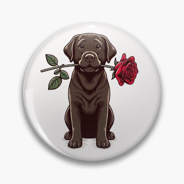 Item preview, Chocolate Labrador Retriever Giving a Red Rose designed and sold by Nanthanon.