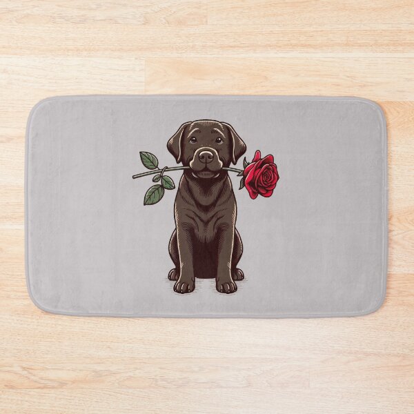 Item preview, Chocolate Labrador Retriever Giving a Red Rose designed and sold by Nanthanon.