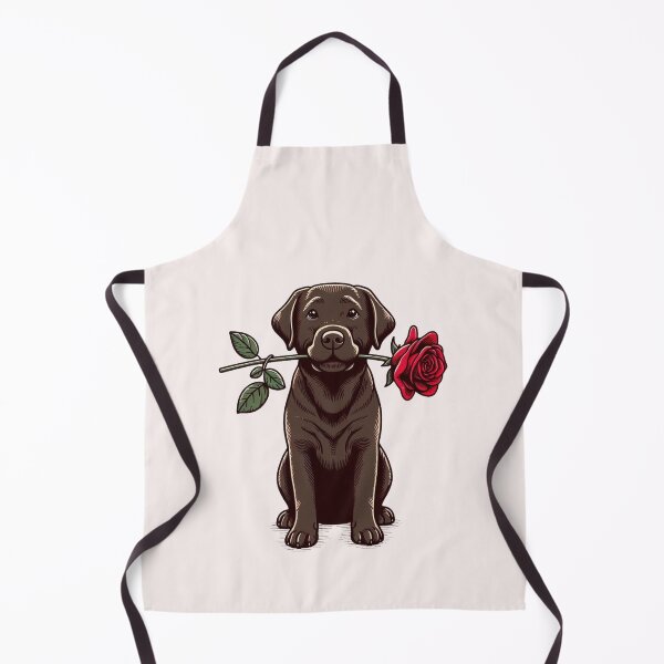 Item preview, Chocolate Labrador Retriever Giving a Red Rose designed and sold by Nanthanon.