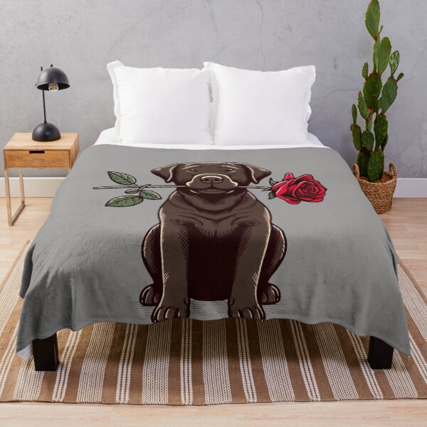 Item preview, Chocolate Labrador Retriever Giving a Red Rose designed and sold by Nanthanon.