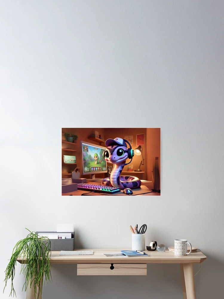 Thumbnail 2 of 3, Poster, Gamer Amethystine Python designed and sold by Sillytoe.