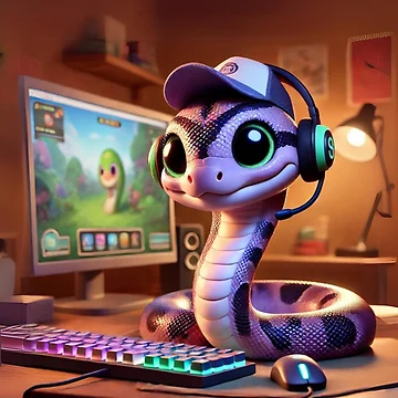 Artwork thumbnail, Gamer Amethystine Python by Sillytoe