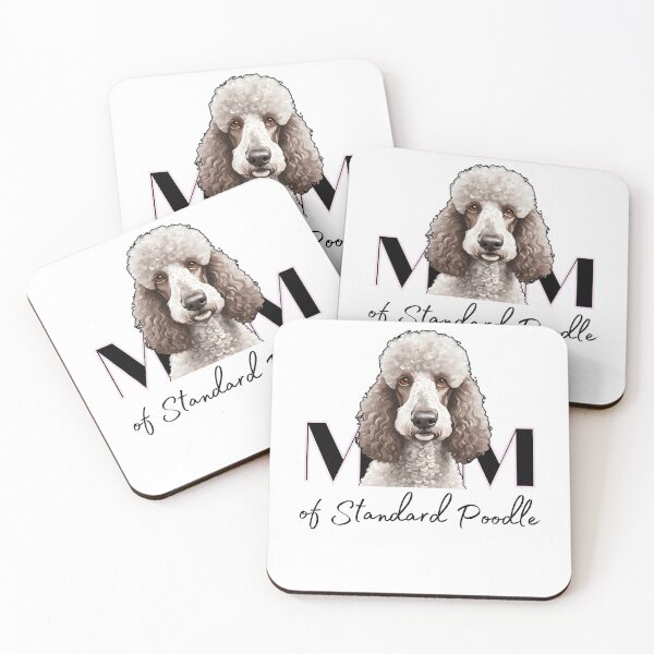 Item preview, Minimalistic aesthetic Mom of white apricot cream beige standard poodle designed and sold by GoodyPaws.