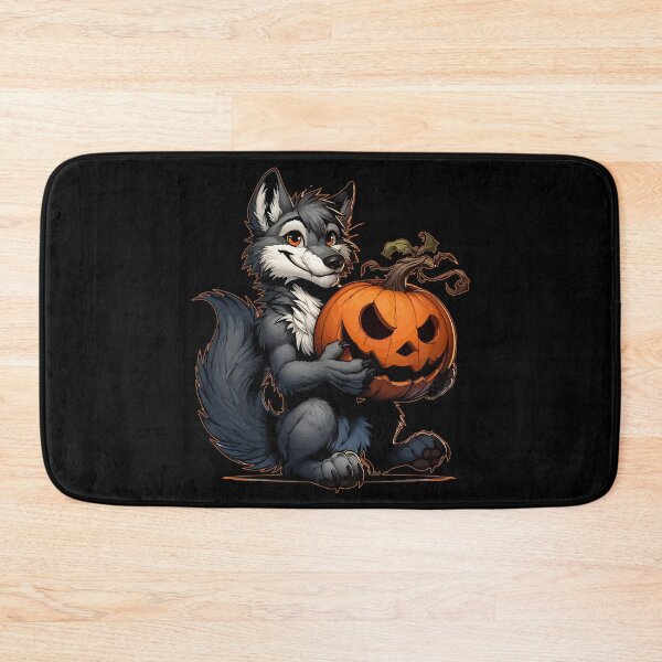 Item preview, Funny Halloween Wolf And Pumpkin designed and sold by TomFrontierArt.