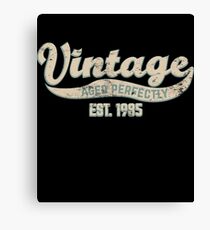 1985 Birthday Gift Vintage Est 33rd Birthday 33 Yrs Old B-day Present Canvas Print
