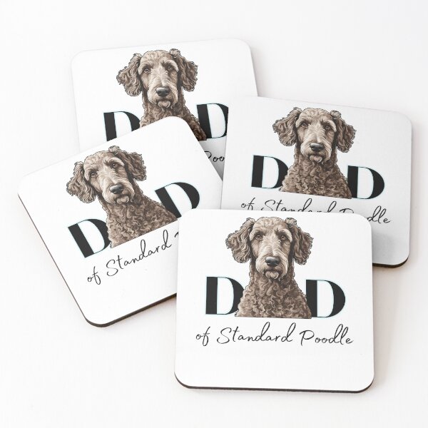 Item preview,  Minimalistic aesthetic Dad of white apricot black  cream beige standard poodle designed and sold by GoodyPaws.