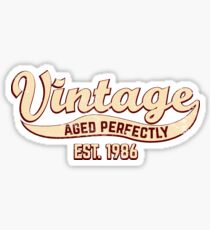 1986 Birthday Gift Vintage Est 32nd Birthday 32 Yrs Old B-day Present Sticker