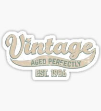 1986 Birthday Gift Vintage Est 32nd Birthday 32 Yrs Old B-day Present Sticker