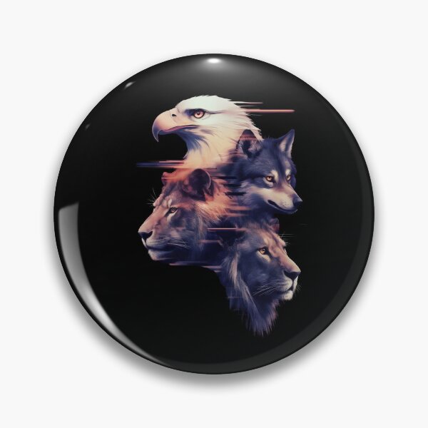 Item preview, Stylized eagle, wolf, and lion in a mesmerizing colour palette designed and sold by MRFEZOO2030.