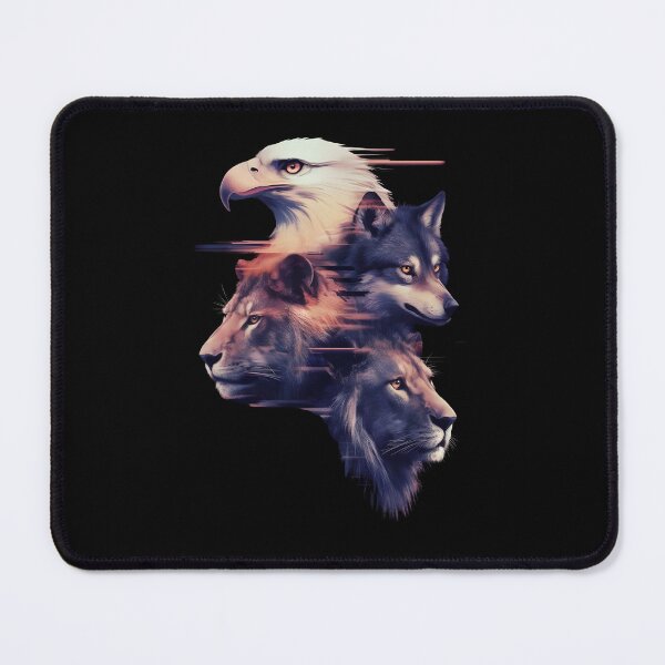 Item preview, Stylized eagle, wolf, and lion in a mesmerizing colour palette designed and sold by MRFEZOO2030.