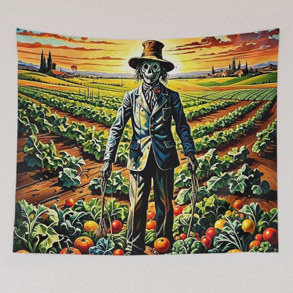 Item preview, Scarecrow in vegetable patch 1 designed and sold by George Hutton Hunter.