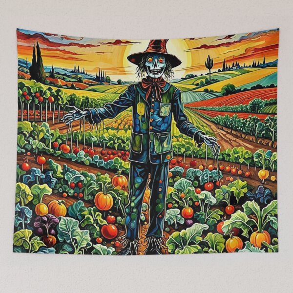 Item preview, Scarecrow in vegetable patch 2 designed and sold by George Hutton Hunter.