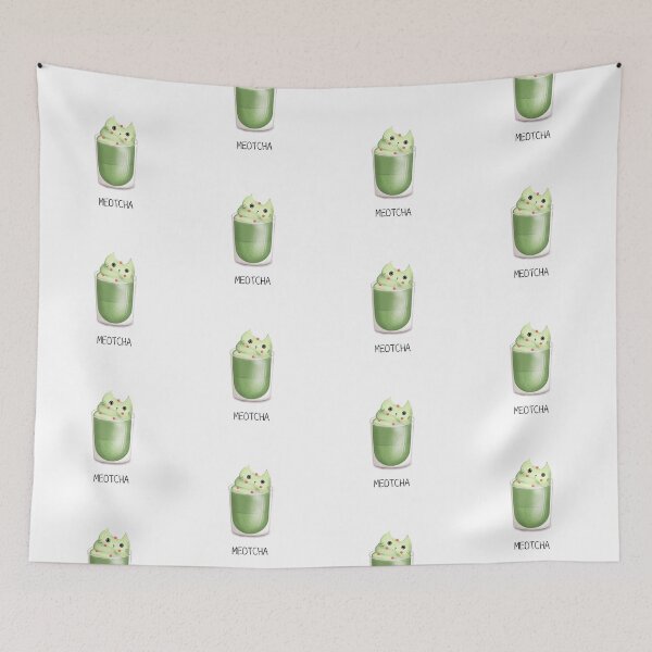Item preview, Funny hand draw illustration with matcha looking like cat designed and sold by Makitsu Neko.