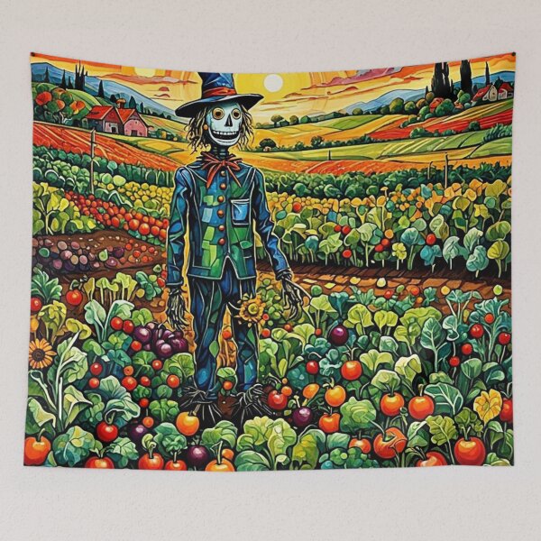 Item preview, Scarecrow in vegetable patch 3 designed and sold by George Hutton Hunter.
