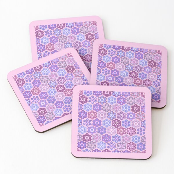 Item preview, Melliflowery Rhododendrons Pinks and Purples on Light Pink designed and sold by Art in My Loft.